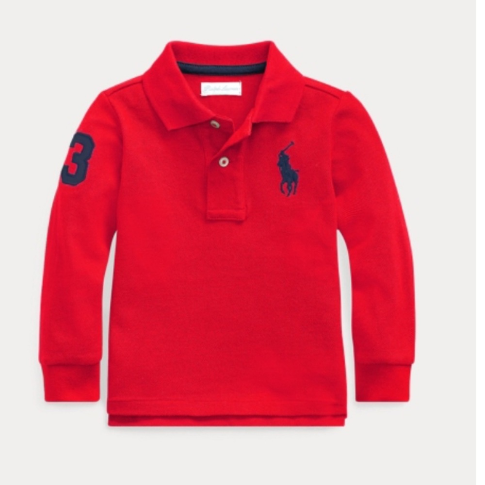 Ralph Lauren - Baby Long Sleeve Polo - Red - 3 Months